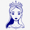 Sweet Little Princess Illustration A young female princess character illustrated in a simple style, suitable for personal or commercial use as clip art.