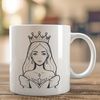 Royal Female Silhouette A young female princess in a royal gown, suitable for vector design or digital cutting.