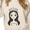 Regal Young Princess Vector Art A young female character dressed in royal attire, suitable for vector art and graphic design projects.