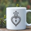 Heartfelt Symbolism for Web Design and Craft Projects A sacred heart icon in vector format, suitable for various applications including web design and laser cutting.