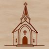 Vector Church Graphic Design Illustrative vector graphic of a church building with intricate details.
