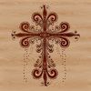 A highly detailed ornate cross symbol with intricate design elements, suitable for vector art and commercial or personal use.