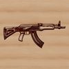 A detailed illustration of a rifle with metallic details, suitable for cutting machine stencils or vector design projects.
