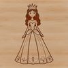 Illustration of a princess girl created using SVG technology for digital design and cutting machine applications.