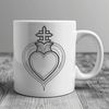 Sacred Heart Icon in Bold Lines A sacred heart icon in bold lines, suitable for vector designs and digital art.