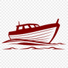 Simple Boat Design SVG Cutout An SVG design of a boat with clean lines and precise details.