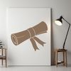 A traditional graduation scroll with parchment-style paper texture, designed for vector art projects.