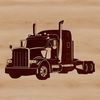 A detailed illustration of a semi truck, suitable for vector graphics.