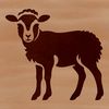 Farm Flock Graphic A digital illustration of a farm animal, specifically a sheep.
