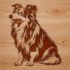 Shetland Sheepdog Breed Dog Silhouette A sitting Shetland sheepdog breed dog as a vector design.