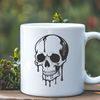 Dramatic Skull Clip Art Vector A dramatic gothic skull design with dripping effects, suitable for vector art projects.