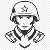 Free Military Clip Art SVG Design A digital illustration of a man in military attire, suitable for vector graphics applications.
