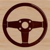 A simple illustration of a steering wheel, ideal for designing vector art projects.