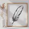 A single white feather with a subtle texture, suitable for use in graphic design and digital art projects.