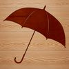 A simple vector illustration of a colorful umbrella with a sturdy handle and waterproof canopy.