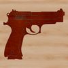A detailed illustration of a handgun, suitable for graphic design and cutting machine projects.