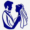 Beautiful Couple Vows Illustration An SVG design of a couple exchanging vows in a wedding ceremony setting.