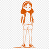 Free Line Art Girl Design A young girl illustrated as a line art design.
