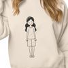 Cuttable SVG File for Personal Use A young girl illustration created using vector art in an SVG format.