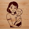 Beautiful Mom Character Design A digital illustration of a female figure representing motherhood.