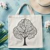 A stylized tree illustration suitable for vector art designs in Procreate or Photoshop.