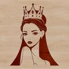 A digital illustration of a princess in traditional attire, suitable for vector graphics.