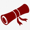 A digital vector art representation of a scroll used to award diplomas.