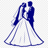 Wedding Blissful Couple Design A wedding-themed design featuring a bride and groom, suitable for vector art and commercial or personal use.