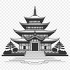 Elegant Asian Temple Design A traditional Buddhist temple with intricate architecture and ornaments.