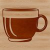 Ceramic Teacup Illustration with Delicate Details A ceramic teacup illustration with intricate design elements.
