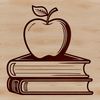 Free SVG Clip Art for Education A digital illustration of an apple book with a cover, suitable for educational purposes.