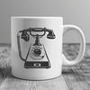 A sleek telephone icon made up of geometric shapes, suitable for vector design and cutting machine applications.