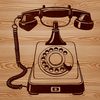 Classic Landline Phone Design A simple illustration of a classic telephone with receiver and keypad.