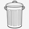 Free SVG Waste Bin Design A simple vector graphic representation of a standard trash can.