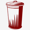 Beautiful Trash Can Illustration A simple illustrated trash can with a lid, suitable for graphic design and digital art.