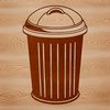 Clean Design Trash Container Illustrated trash can with lid closed, suitable for graphic design projects.