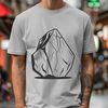 Geometric Rock Outline SVG A detailed outline of a rock in vector format, suitable for cutting or laser engraving.