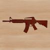 Illustration of a rifle, vector graphics design suitable for various uses.