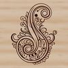 A stylized paisley pattern featuring intricate details, suitable for digital design and craft projects.
