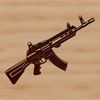 Close-up vector design of a rifle, ideal for craft projects and digital art.