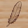A single white feather with delicate edges and soft texture, suitable for vector art design.