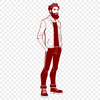 Generic Male Pose SVG Design An illustration of a male figure in a generic pose.