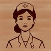 Nursing Professional Illustration A simple illustration of a woman wearing nursing scrubs, emphasizing the profession of healthcare.