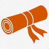 Illustrative scroll with rolled paper and diploma details, suitable for commercial or personal use as vector art.