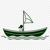 Calm Waters Boat SVG Design A simple vector illustration of a sailboat on calm waters.
