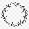 Faithful Thorn Crown Icon An iconic representation of faith and sacrifice, featuring a crown made from intertwined thorns.
