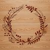 Free Vector Wreath for Digital Use A floral patterned wreath made with intricate shapes and lines, suitable for digital use.