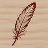 A detailed illustration of a single bird feather with smooth lines and realistic texture.