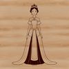 A royalty-inspired character illustration featuring a young female figure in a princess attire.
