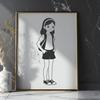 Free Downloadable SVG Character A young female silhouette in vector format.